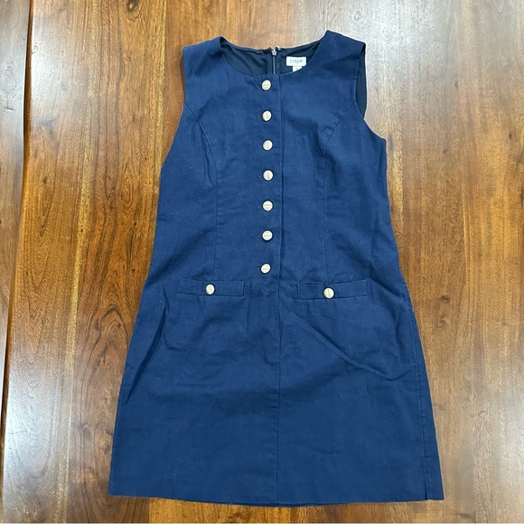 J. Crew Factory Linen-blend Button- Front Mini Dress Size 6 - Picture 2 of 8